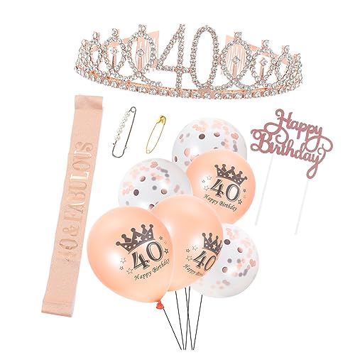 HEALSOPTHY 1 Satz Krone und Schärpe für Geburtstagsfeiern Teiliges Roségold mit Ballons und Dekorativen Accessoires für Frauen Party Dekoration für Unvergessliche HEALSOPTHY 1 Satz Krone und Schärpe für Geburtstagsfeiern Teiliges Roségold mit Ballons und Dekorativen Accessoires für Frauen Party Dekoration für Unvergessliche von HEALSOPTHY