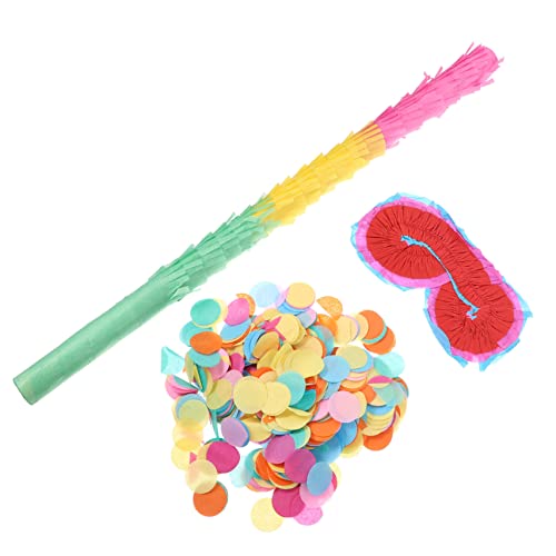 HEALSOPTHY 1 Satz Pinata-Zubehör Party Konfetti Stöcke Geburtstagsdekorationen Papierbrillen für Geburtstagsfeiern Pinata-Stick Spiele für Geburtstagsfeiern Geburtstagsfeierdekorationen Bunt von HEALSOPTHY