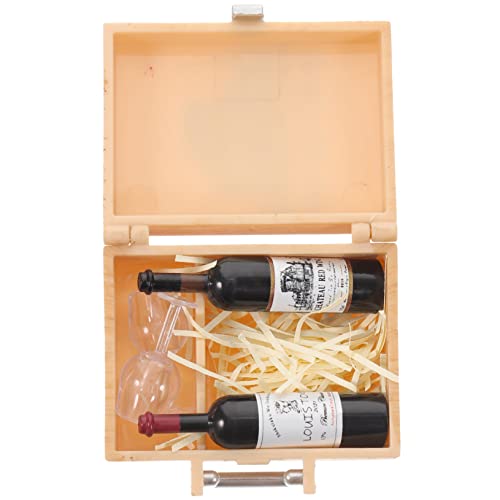 HEALSOPTHY 1 Satz Puppenhaus Wein Mini Flasche Puppenhausdekoration Mikro-landschaftskelch Puppenhaus Kelch Mikrobrille Puppe Brille Puppenbrille Spielspielzeug Vorgeben Plastik von HEALSOPTHY
