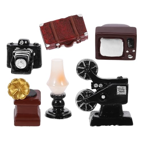 HEALSOPTHY 1 Satz Retro Phonograph mit Koffer Teiliges Puppenhaus Zubehör für Lebendige Raumgestaltung Vintage für Wohnzimmer Schlafzimmer und Spielzeugdekoration von HEALSOPTHY