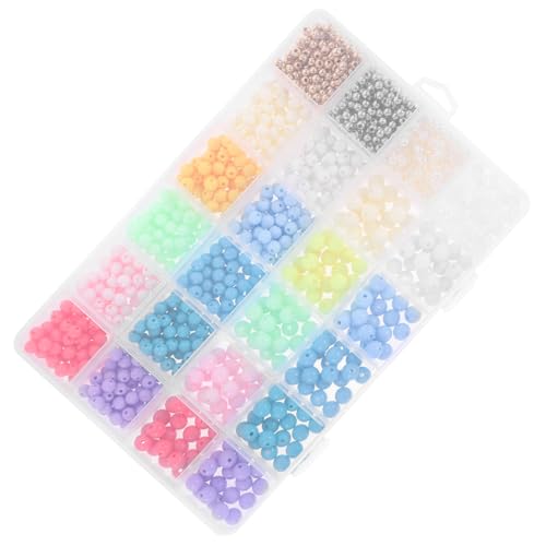 HEALSOPTHY 1 Schachtel Bunte Acrylperlen im Fächer Box Kleine DIY Bastelperlen Auffädeln für Armbänder Halsketten und Schmuckherstellung Vielseitige Runde Spacer Beads für Handwerk von HEALSOPTHY