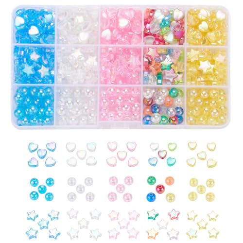 HEALSOPTHY 1 Schachtel DIY Acrylperlen Kleine Lochperlen für Schmuckherstellung Bunte Charms für Armbänder und Halsketten Langlebige Glatte Oberfläche für Kreative Bastelprojekte von HEALSOPTHY