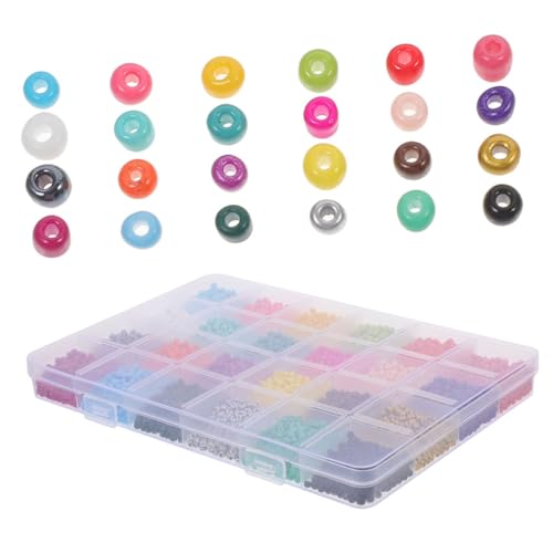 HEALSOPTHY 1 Schachtel Farben Glasperlen DIY Bastelperlen für Schmuckherstellung Armbänder Halsketten Zubehör Kreative Perlen für Tägliche DIY projekte von HEALSOPTHY