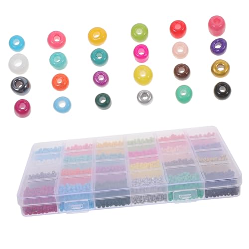 HEALSOPTHY 1 Schachtel Farben Glasperlen Verschleißfeste DIY Schmuckperlen Armband und Halskettenzubehör Leicht Tragbar für Schmuckherstellung und Bastelprojekte von HEALSOPTHY