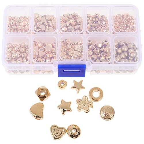 HEALSOPTHY 1 Schachtel Goldene Spacer Perlen für Diy Schmuck Ccb Zwischenperlen Dekorative Bastelperlen für Armbänder und Ohrringe für Projekte und Persönliche von HEALSOPTHY