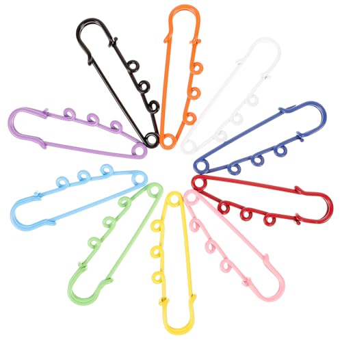 HEALSOPTHY 1 Schachtel Metallic Sicherheitsnadeln mit Löchern Bunte Lackierte Broschen Pins für DIY Schmuck Anstecknadeln zum Basteln von Kilts Kleidung Pullovern und Schals von HEALSOPTHY