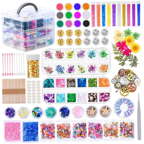 HEALSOPTHY 1 Set Kristallkleber Tropfen Werkzeugset Epoxidharz Set Harz Trockenblumen Set Kristallhandwerk Professionelles Harz Set Kristall Epoxid Material DIY Liebhaber von HEALSOPTHY