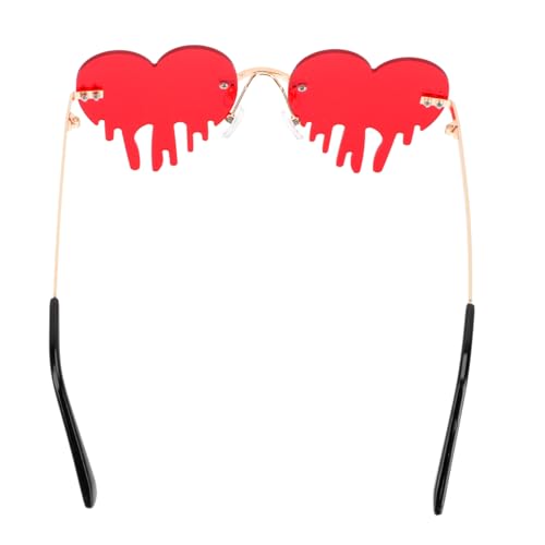 HEALSOPTHY 1 Stück Herzförmige Tränen Sonnenbrille Rimless Partybrille für Kreative Anlässe Lustige Dekoration für Feiertage Hochzeiten und Karneval Einzigartiges Accessoire für Damen und von HEALSOPTHY