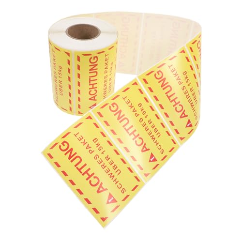 HEALSOPTHY 1 Übergewicht Etikettenaufkleber Warnband Versandetikettenaufkleber Paketetikettenhüllen Etikettenaufkleber Papier Versandwarnetikett Transport Wandaufkleber Gelbes von HEALSOPTHY