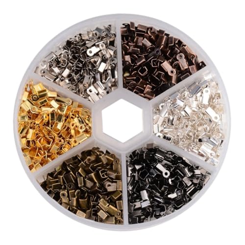 HEALSOPTHY 1 offene Heckschnalle Kordelenden für die Schmuckherstellung Crimps Crimpen Schließungen Clips schmuck machen jewelry making kit Kordelenden falten Eisenschnur endet Legierung von HEALSOPTHY