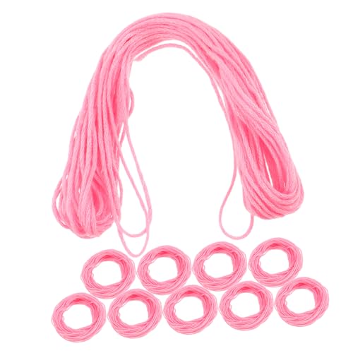HEALSOPTHY 10 Rollen Handgewebter Baumwollfaden Stickgarn Garnfaden Baumwollstickgarn Freundschaftsarmbänder Floss Handstickgarn Strickgarn Sticktwist Rosa von HEALSOPTHY