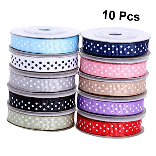 HEALSOPTHY 10 Rollen Punktiertes Ripsband Yards Buntes Geschenkband DIY Party Dekoration Handwerk Schleifenband für Geschenkverpackung Festliche Bastelarbeiten HEALSOPTHY 10 Rollen Punktiertes Ripsband Yards Buntes Geschenkband DIY Party Dekoration Handwerk Schleifenband für Geschenkverpackung Festliche Bastelarbeiten von HEALSOPTHY