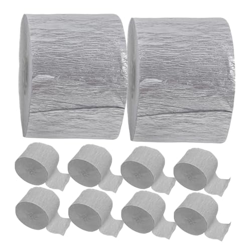 HEALSOPTHY 10 Rollen Silber Krepppapier Vielseitige Party Deko für Geburtstagsfeiern Hochzeiten und Festtagsveranstaltungen Lebendige Streamer für Kreative Wand Hängedekorationen von HEALSOPTHY