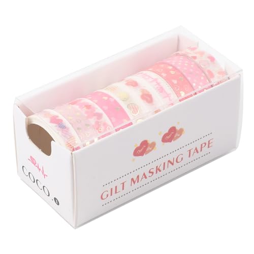 HEALSOPTHY 10 Rollen Washi-Tape scrapbook scheckheft scrabbook dekorieren verpackungen für Wickelband klebriges Papierband farbig Washi-Klebeband Washi Tape abkleben Rosa von HEALSOPTHY