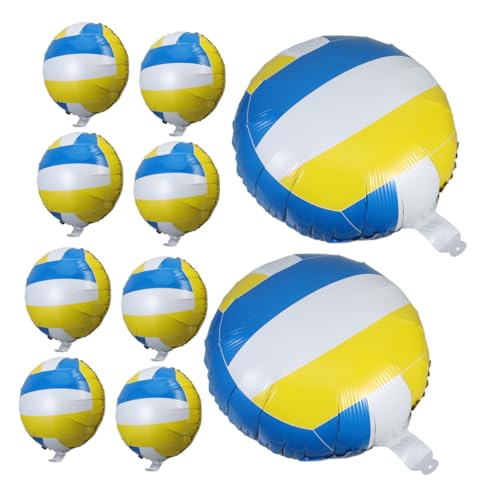 HEALSOPTHY 10 Stück 18 Volleyball-Ballon party luftballons Volleyballparty Partydekorationen zum Thema Volleyball Sportparty -Dekorationen Luftballons Ballons am Strand Aluminiumfolie von HEALSOPTHY