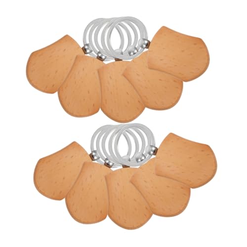 HEALSOPTHY 10 Stück Blanko Holz Schlüsselanhänger Schildform Robuste DIY Anhänger Naturholz Beschreibbare Schlüsselringe für Bastelprojekte Personalisierbar für Taschen und Schlüsselbund von HEALSOPTHY