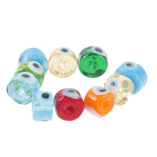 HEALSOPTHY 10 Stück Bunte Glasperlen Evil Eye Flache Runde Schmuckperlen mit DIY Armband Anhänger Handgefertigte Augen Charms für Halsketten und Bastelarbeiten HEALSOPTHY 10 Stück Bunte Glasperlen Evil Eye Flache Runde Schmuckperlen mit DIY Armband Anhänger Handgefertigte Augen Charms für Halsketten und Bastelarbeiten von HEALSOPTHY