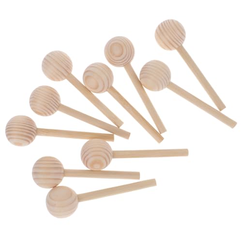 HEALSOPTHY 10 Stück Holzperlenstäbe Kiefernholz DIY Bastelbedarf für Kreative Projekte Runde Holzstäbe für Dekoration und Handwerk Vielseitig und Benutzerfreundlich von HEALSOPTHY