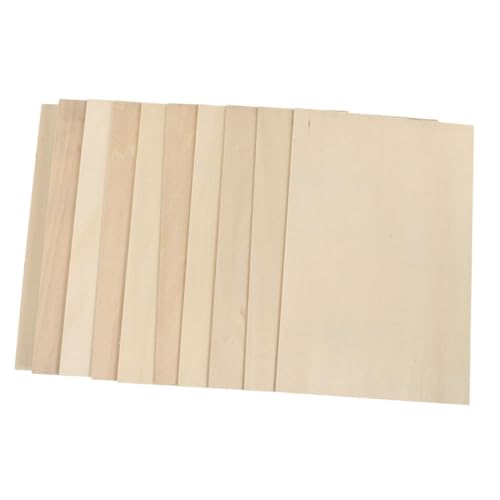 HEALSOPTHY 10 Stück Holzplatten Lindenholz Unbeschichtete Bastelplatten für DIY Projekte Vielseitige Holzrohlinge für Modellbau und Kreative Arbeiten von HEALSOPTHY