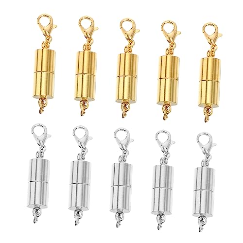 HEALSOPTHY 10 Stück Magnetischer Halskettenverschluss Armschlinge Praktische Armbandverlängerungen Armbandverlängerungsverschlüsse Verlängerungsverschlüsse Für Schmuck Metall Silver von HEALSOPTHY
