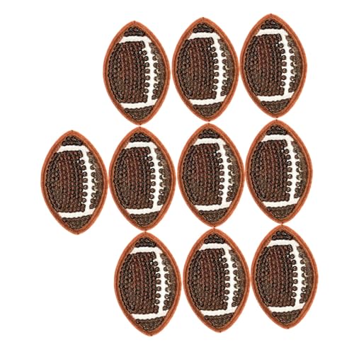 HEALSOPTHY 10 Stück Rugby Aufnäher Glänzende Bügelbilder mit Pailletten Bestickte Stoffapplikationen für Kleidung Jeans Hüte Einfache Anbringung Vielseitig Kompatibel Strapazierfähig von HEALSOPTHY