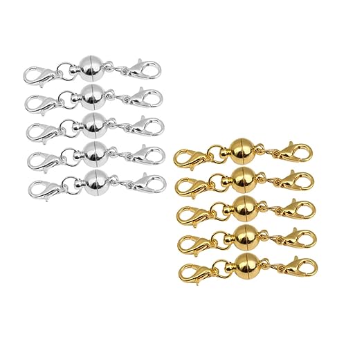 HEALSOPTHY 10 Stück Schmuckverschluss Kupfer und Silberfarbene Karabiner für Armbänder für Diy Schmuckherstellung und Projekte von HEALSOPTHY