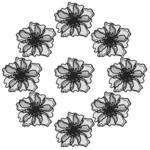 HEALSOPTHY 10 Stück Teiliges Bestickte Farbige Spitzenblumen zum Aufnähen Dekorative Applikationen für DIY Kleidung Taschen und Handwerk Langlebige Farbintensive Stoffflicken für Reparatur von HEALSOPTHY