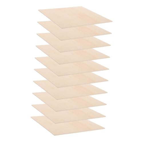 HEALSOPTHY 10 Stück Teiliges Dünne Lindenholzplatten Unvollendete Holzscheiben für DIY Bastelprojekte Brandmalerei Architekturmodellbau Langlebiges Holzmaterial von HEALSOPTHY