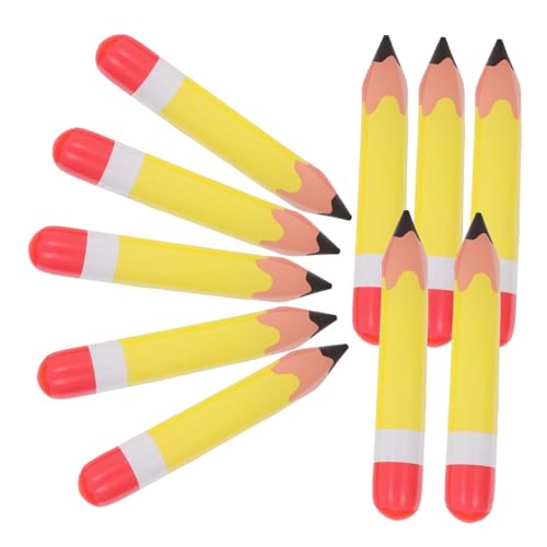 HEALSOPTHY 10 Stück Teiliges Großer Aufblasbarer PVC Bleistiftballons Realistische Gelbe Farbtöne Langlebig und Sicher als Partydekoration Fotorequisite und Klassenzimmerdekoration von HEALSOPTHY