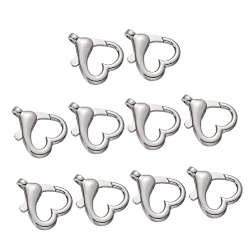 HEALSOPTHY 10 Stück Teiliges Herz Metallschnallen für Taschen und Koffer Handgemachte Zubehörteile Silber für Diy Projekte für Anhänger und Schlüsselketten von HEALSOPTHY