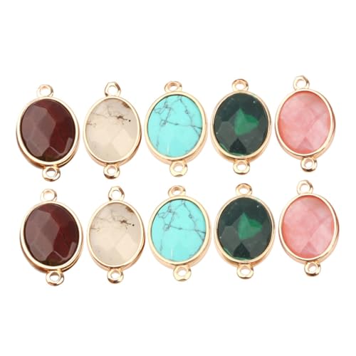 HEALSOPTHY 10 Stück Teiliges Natürliche Halbedelstein Verbindungsstücke Schmuckverbinder für Armbänder Halsketten DIY Schmuckherstellung Robust Sicher Praktisch Zufällige Zufällige Farbe von HEALSOPTHY