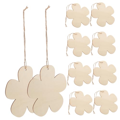 HEALSOPTHY 10 Stück Teiliges Natürliche Holzblumen zum Basteln Robuste DIY Holzscheiben Unbemalte Holzverzierungen für Kreative Malerei Dekoration und Handwerksprojekte von HEALSOPTHY