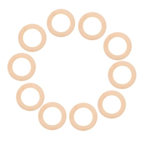 HEALSOPTHY 10 Stück Teiliges Natürliche Unbehandelte Holzringe Glatte Solide Holzkreise für DIY Bastelprojekte Makramee Schmuck Anhänger und Verbinder Handgefertigte Naturholz Ringe von HEALSOPTHY