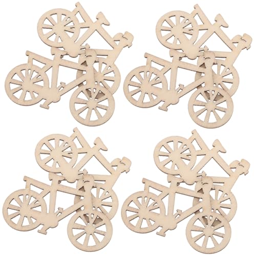 HEALSOPTHY 10 Stück Teiliges Naturbelassene Holzscheiben Fahrradform Robuste DIY Bastelchips Unbehandeltem Holz für Bemalen und Kreative Dekoration zu Weihnachten Geburtstag von HEALSOPTHY