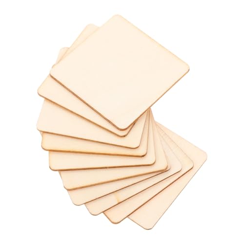 HEALSOPTHY 10 Stück Teiliges Quadratische Holzscheiben Naturbelassenes Holzstück Bastelmaterial DIY Graffiti Zubehör zum Bemalen Beschriften und Dekorieren für Kreative Handwerksprojekte von HEALSOPTHY