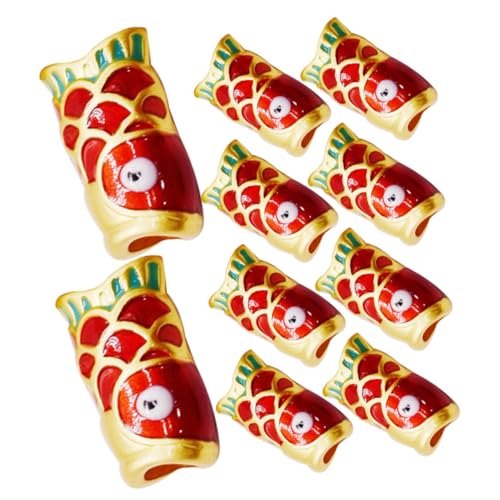 HEALSOPTHY 10 Stück Teiliges Rote Koi fisch Schmuckperlen mit Großem DIY Armband Abstandsperlen für Einzigartige Schmuckgestaltung Langlebig Wiederverwendbar Kreative Charms für HEALSOPTHY 10 Stück Teiliges Rote Koi fisch Schmuckperlen mit Großem DIY Armband Abstandsperlen für Einzigartige Schmuckgestaltung Langlebig Wiederverwendbar Kreative Charms für von HEALSOPTHY
