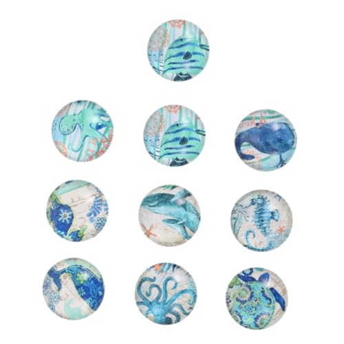 HEALSOPTHY 10 Stück Teiliges Runde Glas patches Cabochons Schmucksteine für DIY Schmuckherstellung Fotoanhänger Armbanddekoration Langlebige Bastelglassteine von HEALSOPTHY