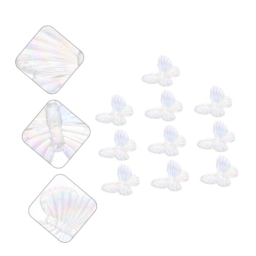 HEALSOPTHY 10 Stück Teiliges Schmetterling Charms mit Farbverlauf in Lila Transparent Weiß für DIY Schmuckherstellung Armband Anhänger Bastelzubehör Lebensechte Details für Halsketten und von HEALSOPTHY
