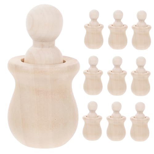 HEALSOPTHY 10 Stück Teiliges Unvollendete Holzfiguren zum Bemalen Natürliche Holz puppen für DIY Kreative Familien dekoration Kindgerechte Holz figuren zum Anmalen von HEALSOPTHY