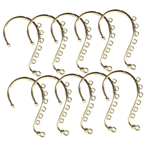 HEALSOPTHY 10 Stück Teiliges Vergoldete Ohrringhaken aus Legierung für Schmuckherstellung DIY Ohrhaken mit Schlaufe Geeignet für Basteln von Individuellen Ohrringen bei Hochzeit Geburtstag von HEALSOPTHY