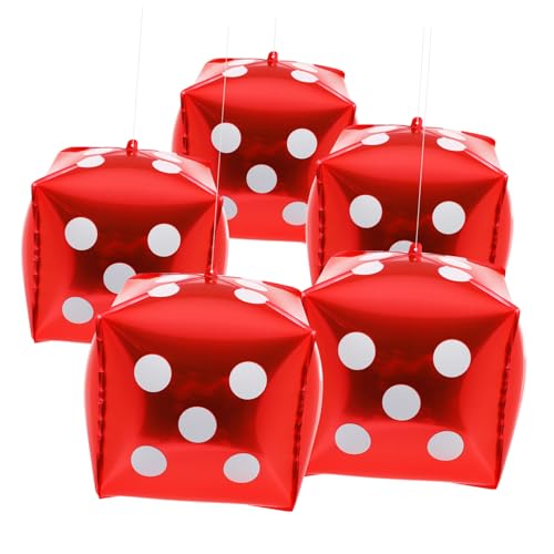 HEALSOPTHY 10stücke Würfel-luftballons Rote Aluminiumfolie Für -themenpartys Spielnacht-dekorationen Party-accessoires Für Und Außenveranstaltungen von HEALSOPTHY