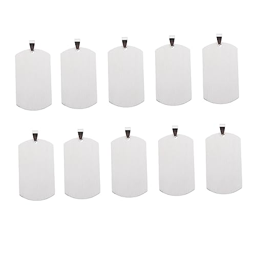 HEALSOPTHY 10 Stück Titanium Steel Gravur Anhänger Blank Tags für Hundemarken Schlüsselanhänger Diy Schmuck Personalisierbare Militärhalskette für Männer Kettenanhänger zur Individuellen von HEALSOPTHY