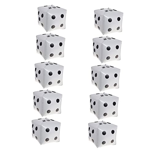 HEALSOPTHY 10 Stück Würfel Folienballons Weiß Robuste Würfel Deko für Spielabend und Themenpartys Langlebige Partydeko mit für Jungen Mädchen Männer und Frauen von HEALSOPTHY