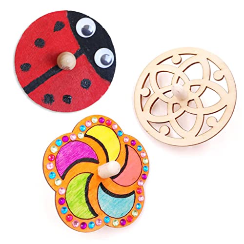 HEALSOPTHY 10 Stück malen sicherheitsleine für basteln für Toys for Physikspielzeug Physik Oberteile für Kinderkreisel Spinnen aus Holz von HEALSOPTHY