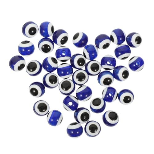 HEALSOPTHY 100 Stück Blaue Runde Augenperlen für Diy Schmuckherstellung Bohrung für Armbänder und Bastelprojekte von HEALSOPTHY