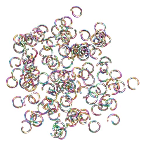 HEALSOPTHY 100 Stück Bunte Offene Biegeringe Spaltringe Schmuckzubehör für DIY Halsketten Armbänder Schlüsselanhänger Robust und Hautfreundlich von HEALSOPTHY