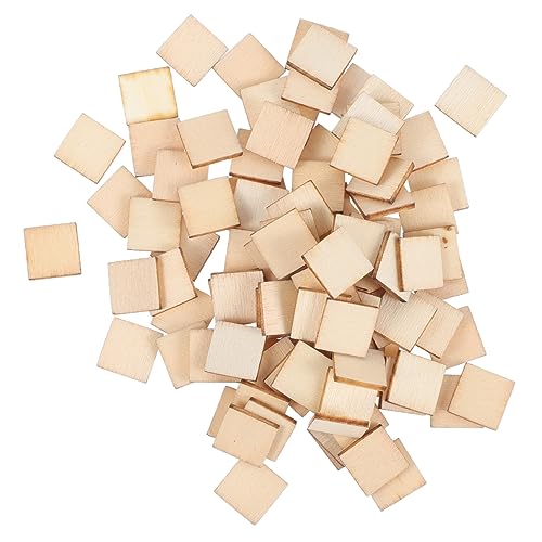 HEALSOPTHY 100 Stück DIY Bastelscheiben wohnraumdeko Unvollendete Holzstücke Unfertige DIY-Plakette quadratische Scheiben Hölzern von HEALSOPTHY