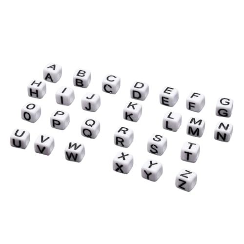 HEALSOPTHY 100 Stück Diy Buchstabenperlen Acryl Quadratische Schmuckperlen für Bastelaccessoires zur Herstellung von Individuellen Schmuckstücken und Armbändern von HEALSOPTHY