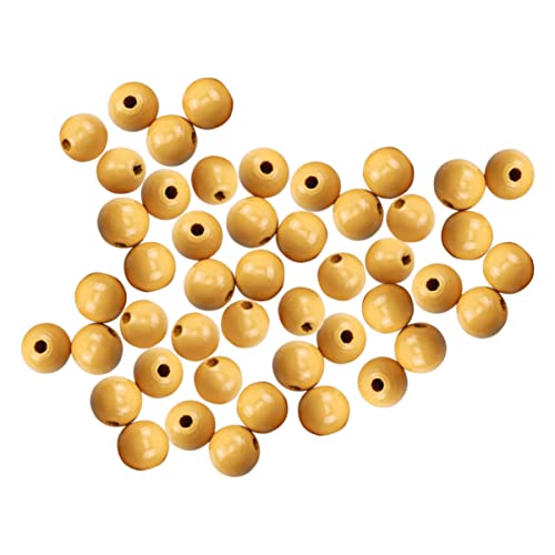 HEALSOPTHY 100 Stück Diy Holzperlen Runde Handwerksperlen für Armbänder und Schmuck Natürliche Tiefgelbe Holzperlen für Bastelprojekte Einfache Handhabung für Diy Projekte von HEALSOPTHY