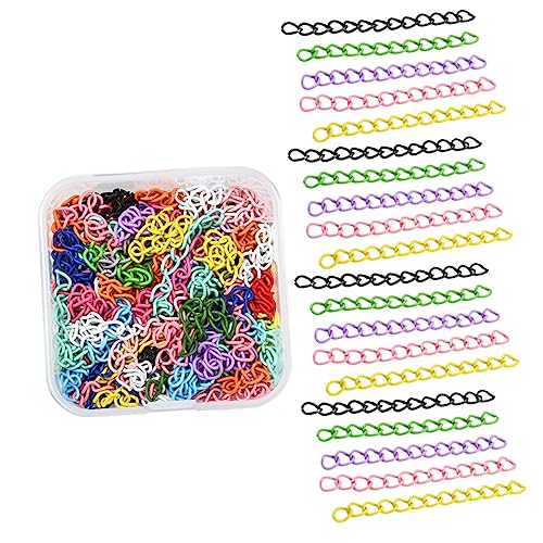 HEALSOPTHY 100 Stück Gliederkette Silber Schlüsselanhänger Masse Herstellung Farbig Hängende Kette Ästhetisch Extender Gold Bulk-halskette Armbandverlängerungen Armband Zubehör Eisen von HEALSOPTHY